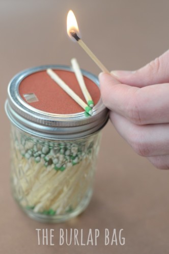 DIY Match Box Mason Jar